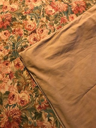 Vintage Ralph Lauren Great Barrington Tapestry King Comforter Floral Flaw 4