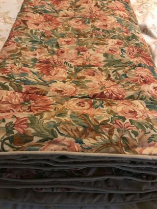 Vintage Ralph Lauren Great Barrington Tapestry King Comforter Floral Flaw 6