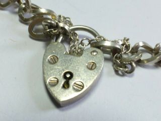 Vintage Sterling Silver Charm Bracelet With Heart and 8 CHARMS 36g 20cm cb10 2