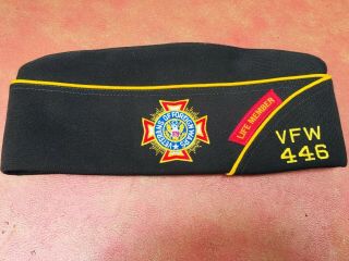 Vintage VFW Garrison Hat And Hat Pins Marines JR.  Vice Commander MI 6