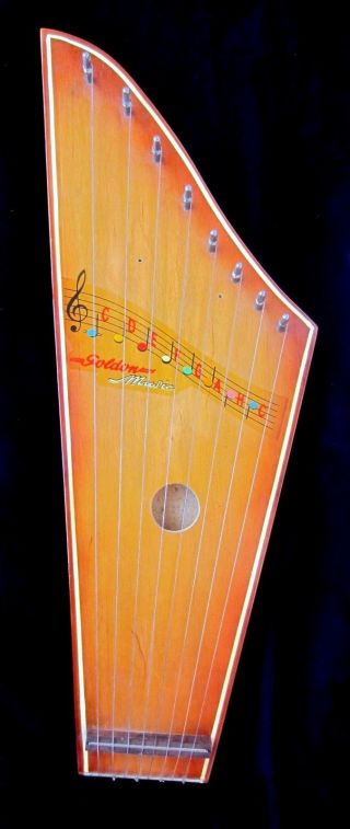 Vintage German String Harp Musical Instrument Zither
