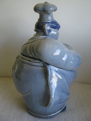 Vintage Red Wing Pottery Blue Chef Cookie Jar 5