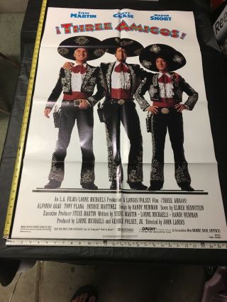 Vintage 1986 Three Amigos Martin Chase Theater Movie Poster 1 - Sh Nss