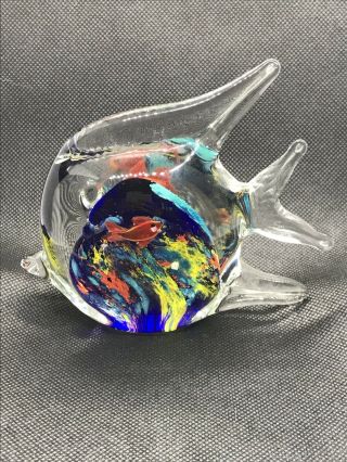 Collectable Vintage Glass Millefiori Murano Angel Fish Aquarium