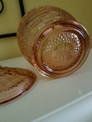 Vintage Pink Candy Dish Depression Glass With Lid 3
