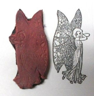 Dainty Fairy Girl Rubber Stamp Unmounted Vtg Look Fairytales Storybook Fairies