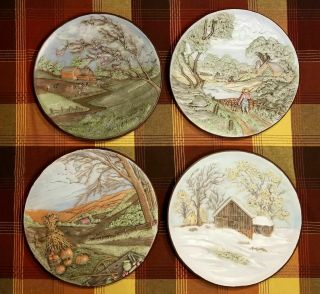 4 Seasons Spring Summer Fall Winter Vintage 1972 Byron Molds 13 " 3 - D Wall Plate