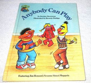 Jim Henson Sesame Street Book Anybody Can Play Hc 1981 Muppets Bert Ernie Vtg
