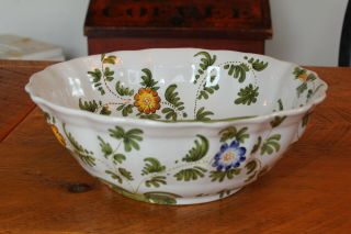 Vintage Cantagalli Faience Italy Large (10 - 1/2 ") Serving Vegetable Bowl