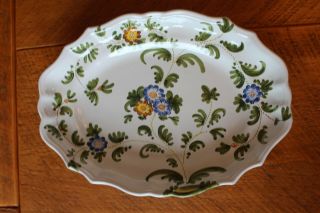 Vintage Cantagalli Faience Italy Small Oval Platter (9 - 3/4 " X 13 - 1/2 ") Serving