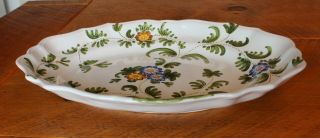 VINTAGE CANTAGALLI FAIENCE ITALY SMALL OVAL PLATTER (9 - 3/4 