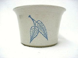 Vintage Red Wing Falconer Stoneware Pottery Planter Crock Blue Birch Leaves Leaf