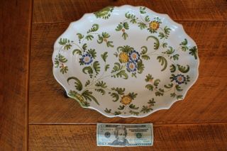VINTAGE CANTAGALLI FAIENCE ITALY LARGE OVAL PLATTER (11 - 3/4 