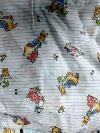 Vintage Peter Rabbit Fitted Blue Crib Sheet Picture 175