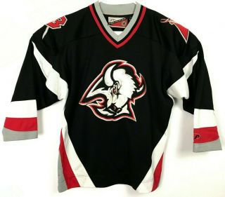 Vintage Buffalo Sabres Goat Head 1996 - 2006 Pro Player Nhl Hockey Jersey Size L