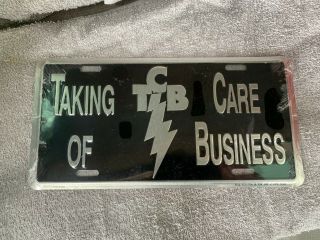 Vintage Elvis Presley Enterprises Tcb Taking Care Of Business License Plate Tag