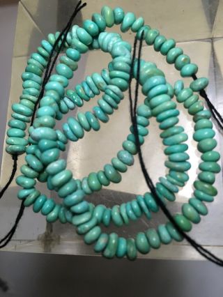 16.  5” Vintage Hand Cut Untreated Sonoran Turquoise Beads 4