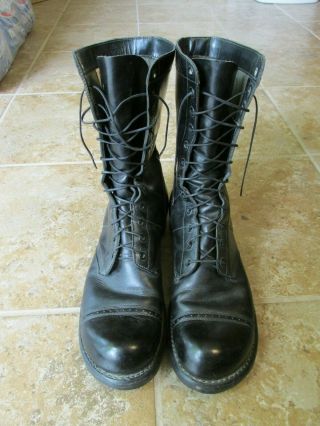 Vintage Pair U.  S.  Army Corcoran Black Combat Jump Boots Size 11b