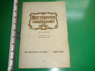 Jb353 Vintage 1913 Program Beethoven Conservatory Of Music St.  Louis
