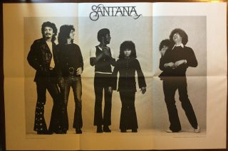 Santana Poster Carlos Santana 1970 Printing Vintage Abraxas