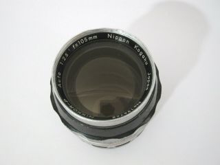 Vtg NIKKOR P Nikon Film Camera Lens Auto 1:2.  5 f=105mm Japan Nippon Kokagu 2