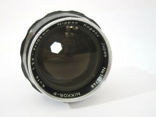 Vtg NIKKOR P Nikon Film Camera Lens Auto 1:2.  5 f=105mm Japan Nippon Kokagu 6