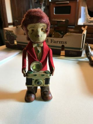 Vintage 1950’s Toy Camera Monkey Wind - Up
