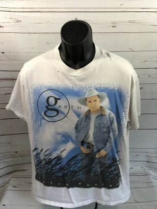 Garth Brooks Fresh Horses 1996 Vintage World Tour Concert T - Shirt White Large