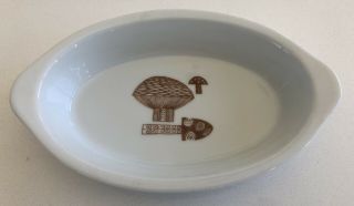 Vintage Arabia Finland Kaj Franck Mushroom Pattern Casserole Au Gratin Dish Bowl