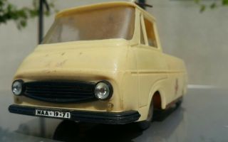 Vintage Ambulance Skoda Bus Vehicle Tin Toy Plastic Friction 70 