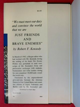 Robert F Kennedy SIGNED Just Friends & Brave Enemies 1st Edition Hardcover Book 4