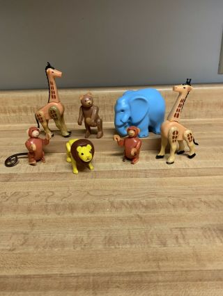 Vintage Fisher Price Little People 991 Play Family Circus Animals Lion Elephant