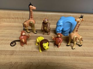 Vintage Fisher Price Little People 991 Play Family Circus Animals Lion Elephant 3