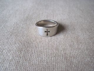 Vintage James Avery Sterling Silver Cutout Cross Ring Sz 5.  5