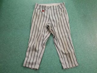 Vintage Unbranded Grey With Black Stripe American Baseball Knicker Pants