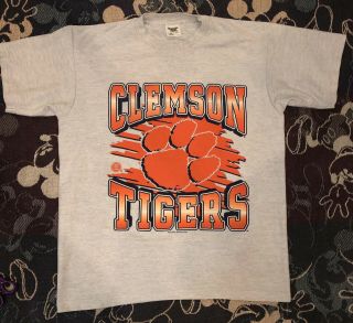 Vintage Clemson Tigers Single Stich Heavy T Shirt Xl