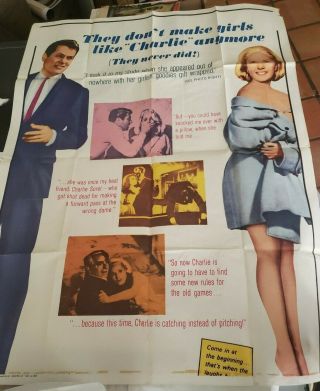 Vintage Piece Of 3 Sheet Movie Poster " Goodbye Charlie " 1964 Large