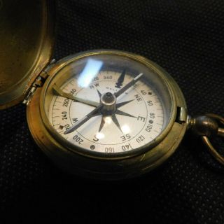 Vintage Wwii Waltham U S Military Brass Compass Well