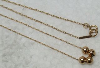 Vintage Solid 14k Yellow Gold Sliding Ball 19 " Necklace - Gorgeous,  L@@k
