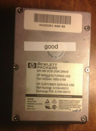 Hewlett Packard Hp 425s Scsi Disk Drive Removed From 9000/382 Controller