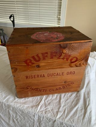 Vintage Italy Wood Wine Crate Ruffino Chianti Classico 1974