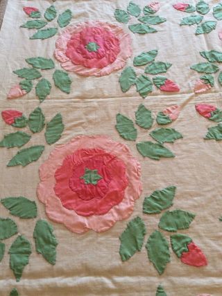 Vintage Home Needlecraft Creations Appliqué Quilt Top From A Kit: Ohio Rose 2