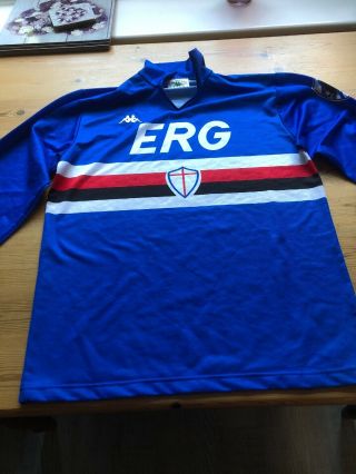 Vintage Kappa Sampdoria Long Sleeved Football Shirt