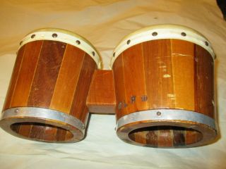 Vintage Zim Gar Bongos 295 Wooden Hand Drums Made In Mexico Well