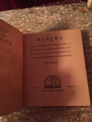 Vintage Book Illustrated By Dr Seuss “Boners” First Edition Fifth Printing 1931 4