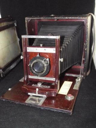 Antique Conley Long Focus Med Format Plate Camera 4x5 Red Bellows Parts/repairs