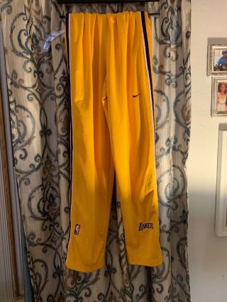 Vintage Nike Los Angeles La Lakers Snap Button Warm Up Pants 57 Nba Rewind Mens
