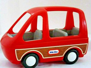 Vtg Little Tikes Dollhouse Red Minivan Van Car Loving Family