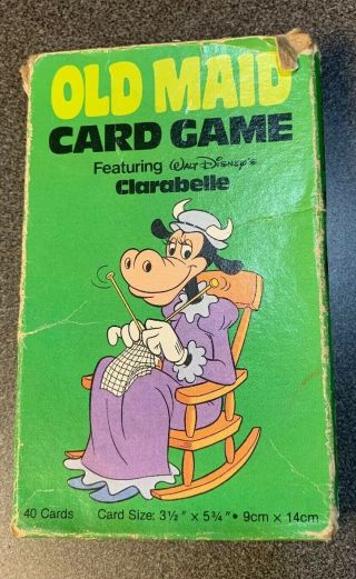 Vintage 1981 Walt Disney Old Maid Card Game Complete Clarabelle Dumbo Chip Dale