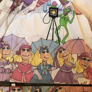 Vintage Miss Piggy Kermit Muppets Twin Sheets Fitted And Flat Lady Pepperell 3
